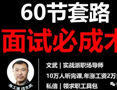 涨工资找文武《60节套路面试必成术》全套完整