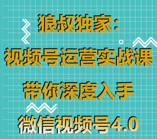 狼叔独家:视频号运营实战课程,带你深度入手微信视频号4.0 狼叔独家:视频号运营实战课程,带你深度入手微信视频号4.0