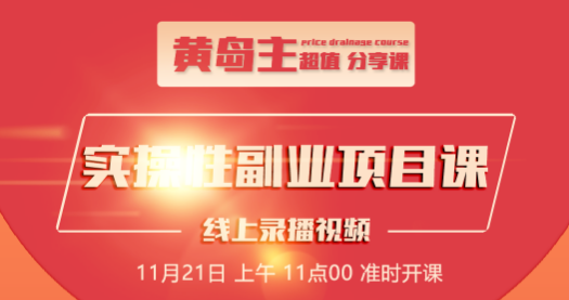 黄岛主:小红书实操性副业项目课程 黄岛主:小红书实操性副业项目课程