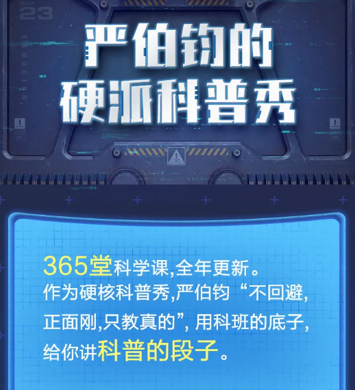 严伯钧的硬派科普秀课程完整（共366集）每天5分钟轻松看懂纷至沓来的新科技