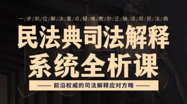 民法典司法解释系统全析课，谢鸿飞、邹治、朱树英主讲