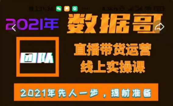 2021数据哥直播带货运营线上实操课，价值3380元