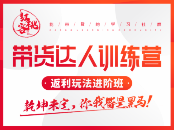 红桃客带货达人返利训练营,返利玩法进阶班 红桃客带货达人返利训练营,返利玩法进阶班