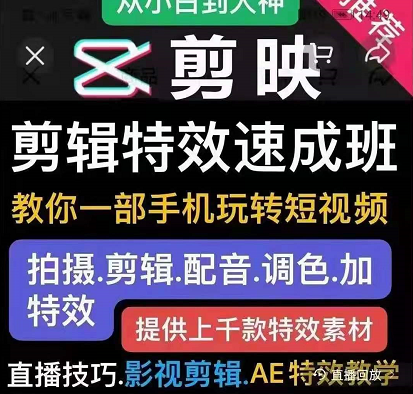 特效罗短视频实操运营课，剪映剪辑特效速成班(视频含上千套素材)