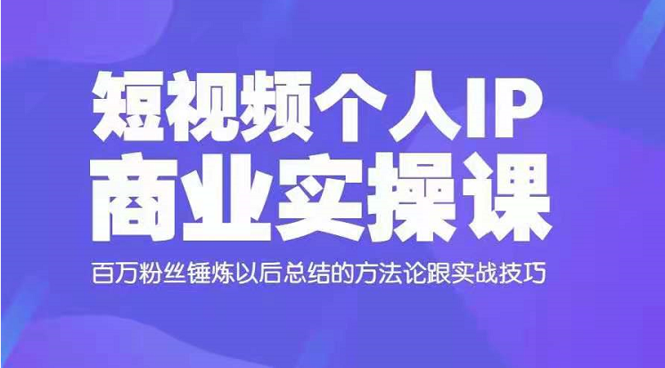 小徐的短视频个人 IP商业实操课，ip变现网盘下载