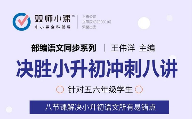 部编语文同步系列:王伟洋决胜小升初冲刺八讲,适合五六年级 部编语文同步系列:王伟洋决胜小升初冲刺八讲,适合五六年级