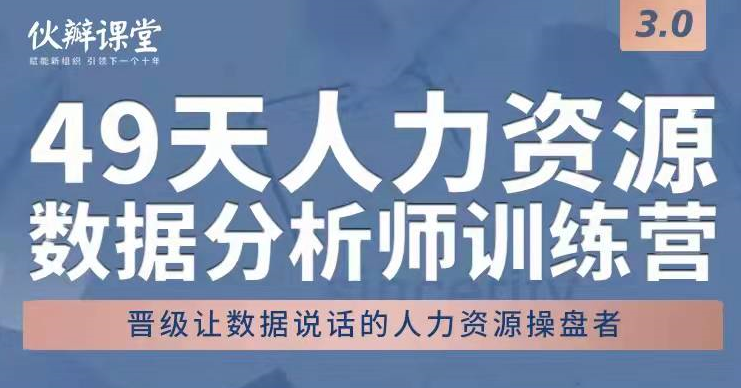 49天人力资源数据分析师训练营，晋级让数据说话的人力资源操盘者