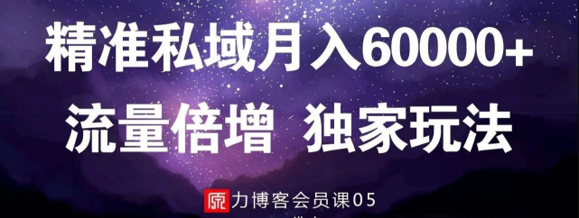 原力会员课：精准私域月入60000+，流量倍增独家玩法教程