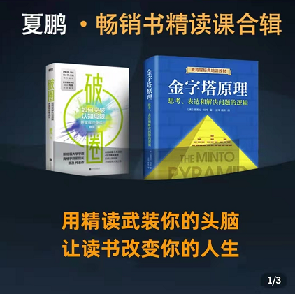 夏鹏《破圈》《金字塔原理》精读方法论合集课程，价值598元