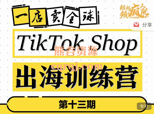 疯人院TikTok Shop出海训练营十三期，价值3999元赠送往期课程