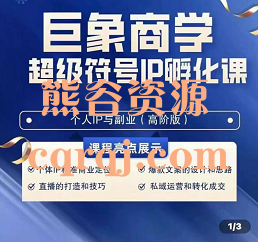 巨象超级IP孵化高阶陪跑课,价值3980元 巨象超级IP孵化高阶陪跑课,价值3980元