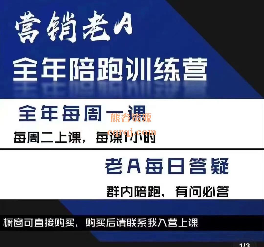 《老A全年陪跑训练营》社群答疑+52节直播课