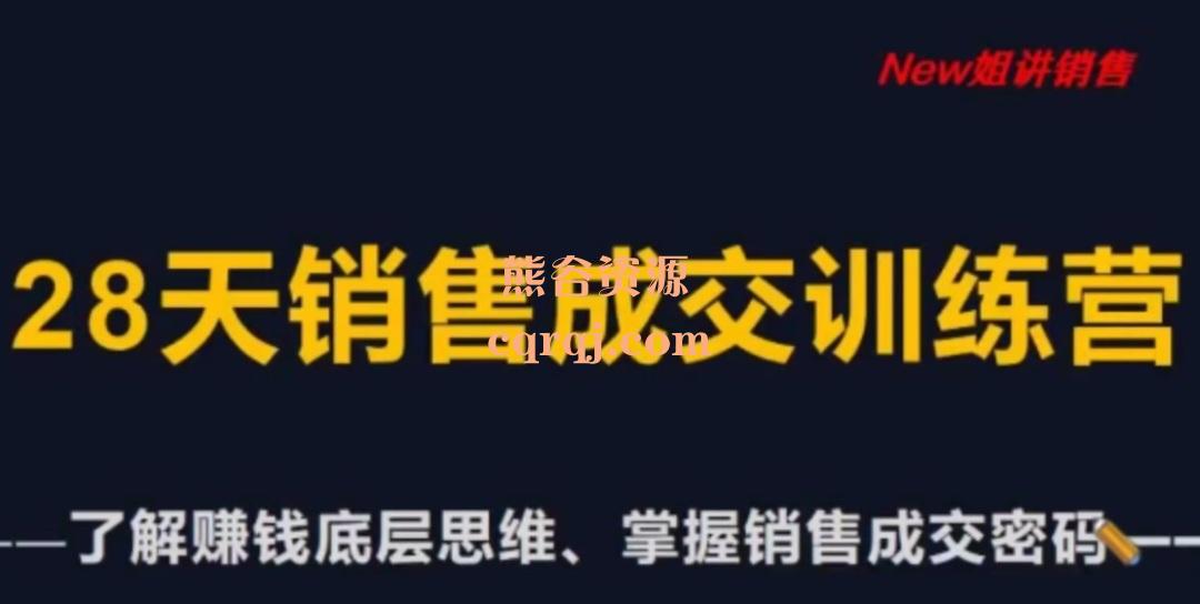 New姐28天销售训练营，掌握销售成交密码