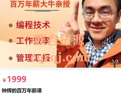 钟辉的百万年薪课,程序员百万年薪课 钟辉的百万年薪课,程序员百万年薪课