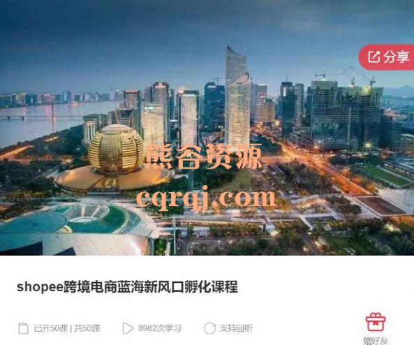 shopee跨境电商蓝海新风口孵化课程，50节视频课