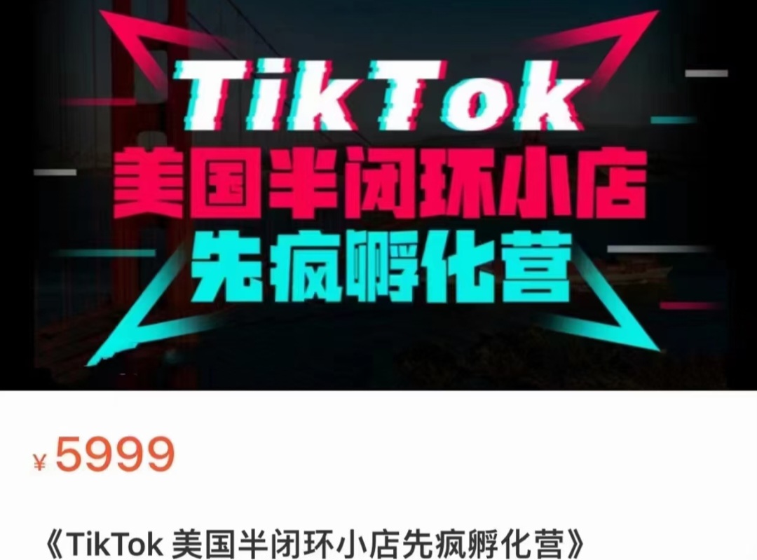 《TikTok美国半闭环小店先疯孵化营》价值5999