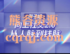 《例子姐向上社交2.0，从人脉到钱脉》，通过提升社交力拥有财富力