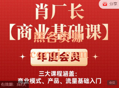 肖厂长商业基础课：商业模式、产品、流量基础入门三大课程