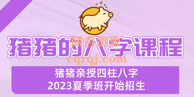 猪猪金水2023夏季八字亲授班课程，课件齐全