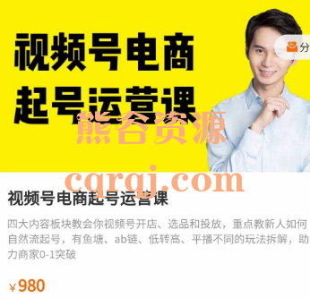 陈大黑牛视频号电商起号运营课