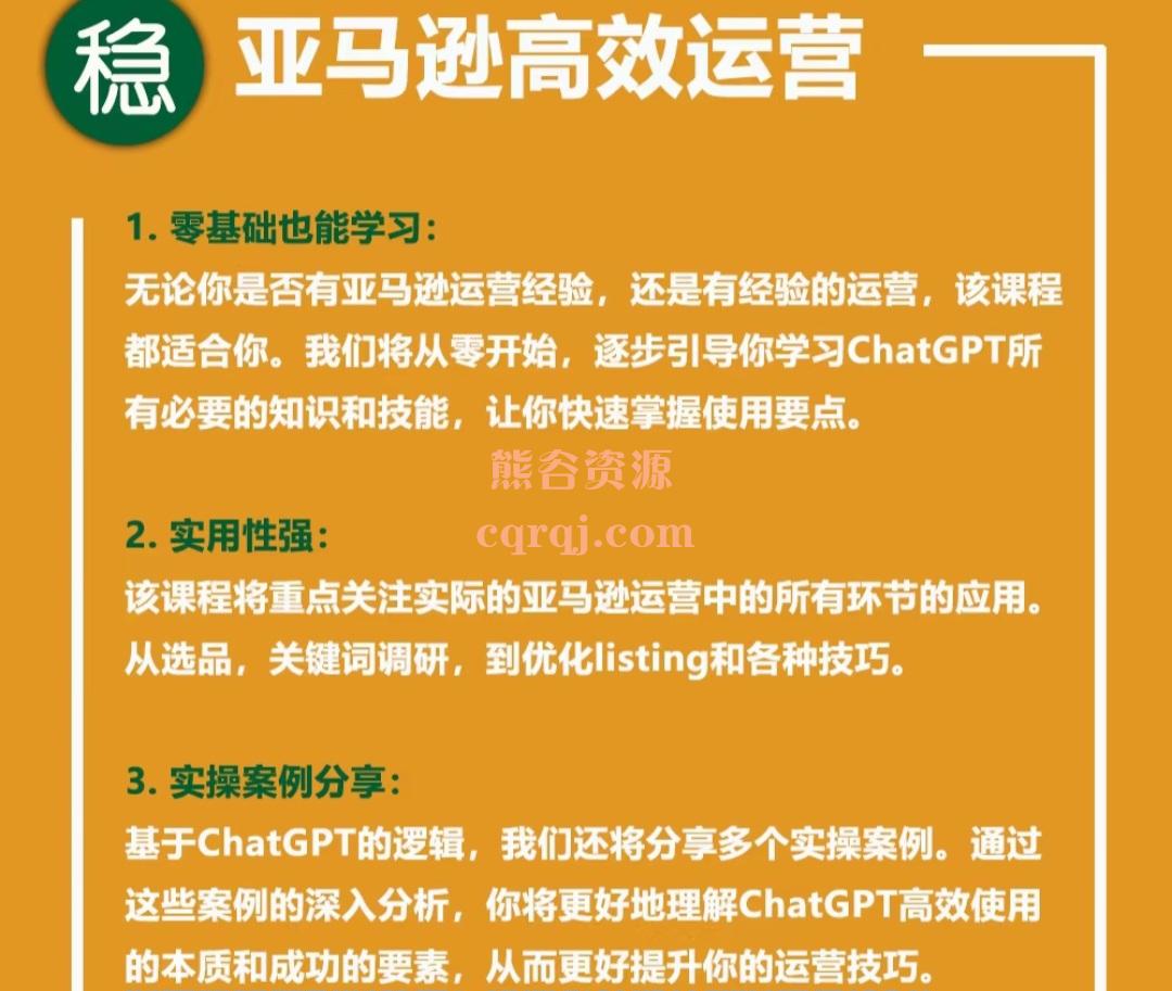 ChatGPT速成班：彻底改变你的亚马逊运营方式零基础也能学习