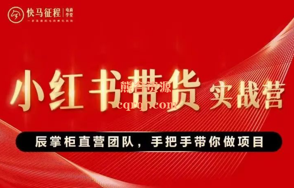 辰掌柜小红书养生花茶带货实战营课程，快马征程小红书带货实战营