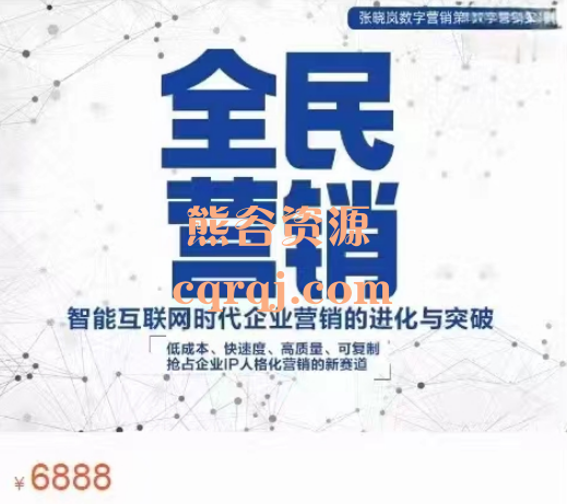 张晓岚全民营销课程，企业营销的进化与突破