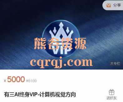 有三AI终身VIP计算机视觉方向，价值5000