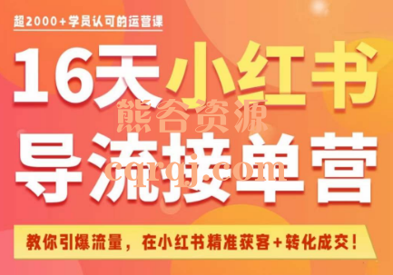 蔡汶川16天小红书导流接单营课程，小红书精准获客成交