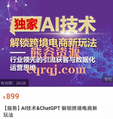 AI技术ChatGPT解锁跨境电商新玩法课程，独家AI技术