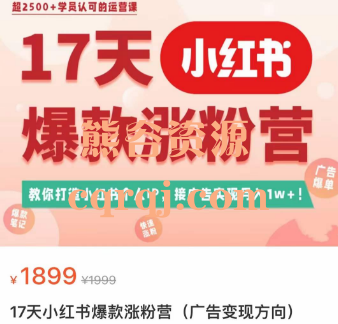 蔡汶川17天小红书爆款涨粉营广告变现方向课程，价值1899