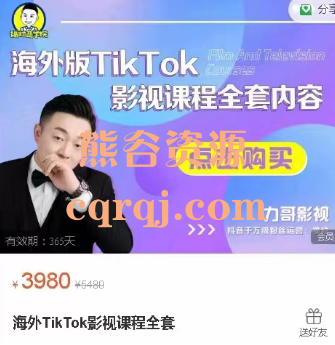 ​力哥影视《海外TikTok影视课程全套》价值3980元