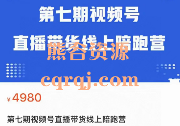 盗坤视频号直播带货线上陪跑营第七期，价值4980元