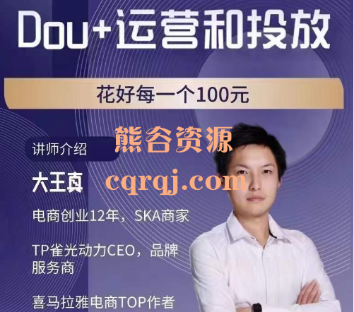 DOU+的运营和投放大王真课程