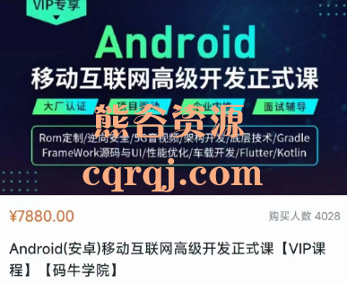 码牛Android移动互联网架构开发四期含逆向，安卓移动互联网高级开发正式课VIP课程