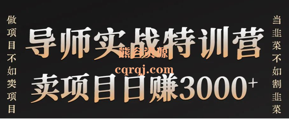 我是如何通过卖项目月入20w的《微妙哥卖项目日赚3000+的导师实战特训营》