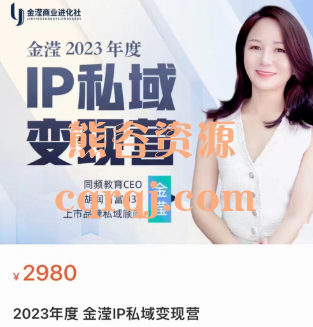 金滢2023年度IP私域变现营，创始人IP+私域+短视频+直播