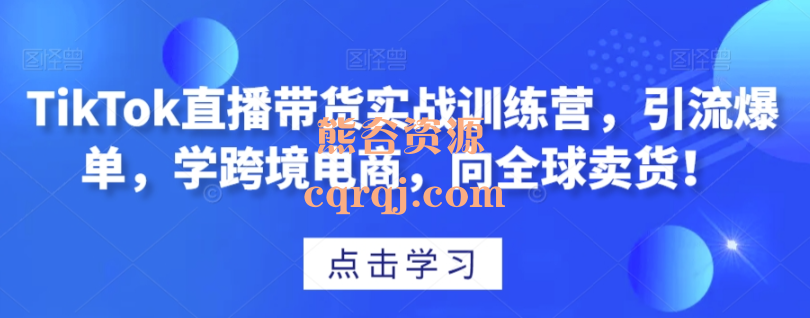 TikTok直播带货实战训练营，直播间数据指标全解