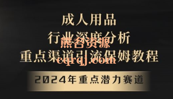 2024年重点潜力赛道，成人用品行业深度分析，引流创业变现教程