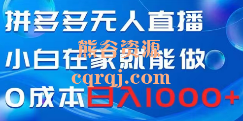 拼多多无人直播小白在家就能做，0成本日入1000+高转化率