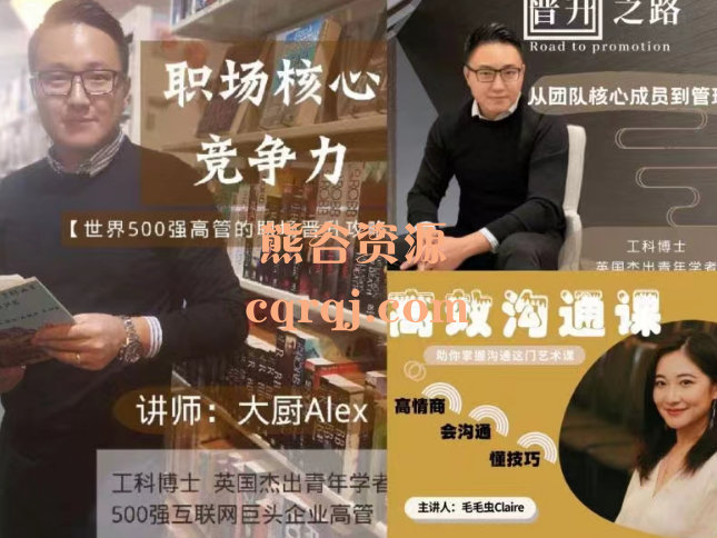 大厨Alex职场核心竞争力+大厨Alex晋升之路+毛毛虫Claire高效沟通课合辑