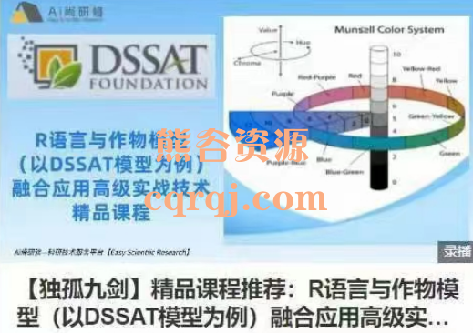 R语言与作物模型(以DSSAT模型为例)融合应用高级实战技术肖博士精品课程