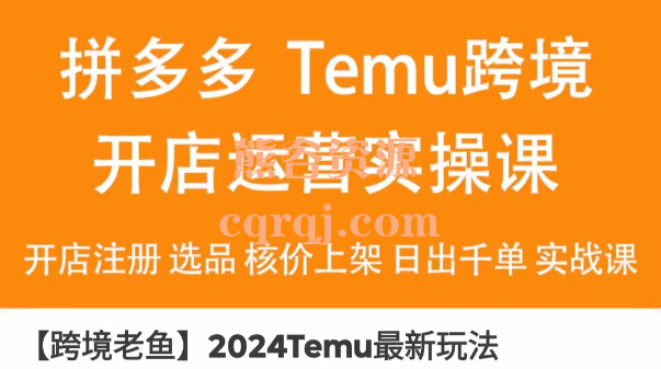 跨境老鱼2024Temu最新玩法，拼多多Temu跨境