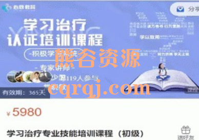 学习治疗专业技能培训课程初级，价值5980