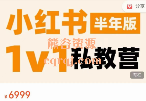 蔡汶川：小红书私教营，价值6999元