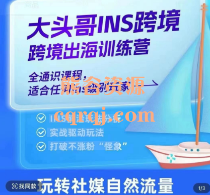 instagram跨境出海自然流社媒训练营，大头哥INS跨境跨境出海训练营