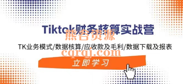 Tiktok财务核算实战营，涵盖Tiktok平台业务模式、数据核算、应收款及毛利