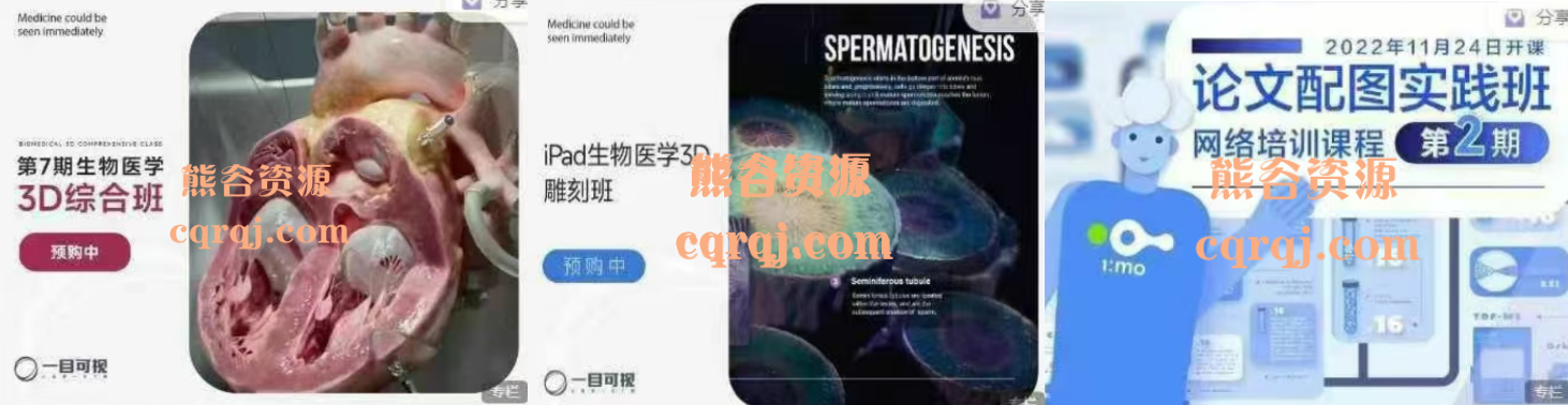 一目学园生物医学3D综合篇第七期iPad生物医学3D班第三期论文配图实践班第2期