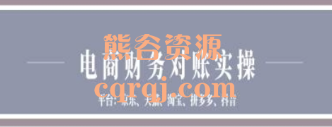 小佐电商财务对账实操课程京东天猫淘宝拼多多抖音电商财务对账课程