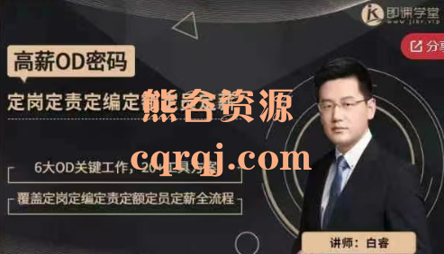 白睿高薪OD六大关键工作:定岗定责定编定额定员定薪